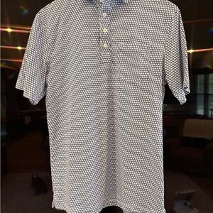 johnnie-O Navy and White Polo Shirt